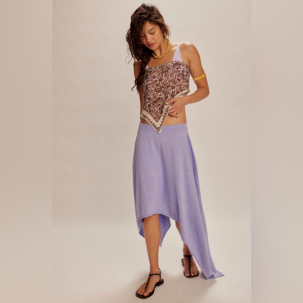 FREE PEOPLE INDIGO SWEATER SKIRT